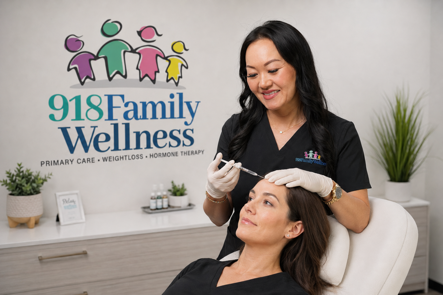Julie Broaddrick performing a Botox treatment for a patient